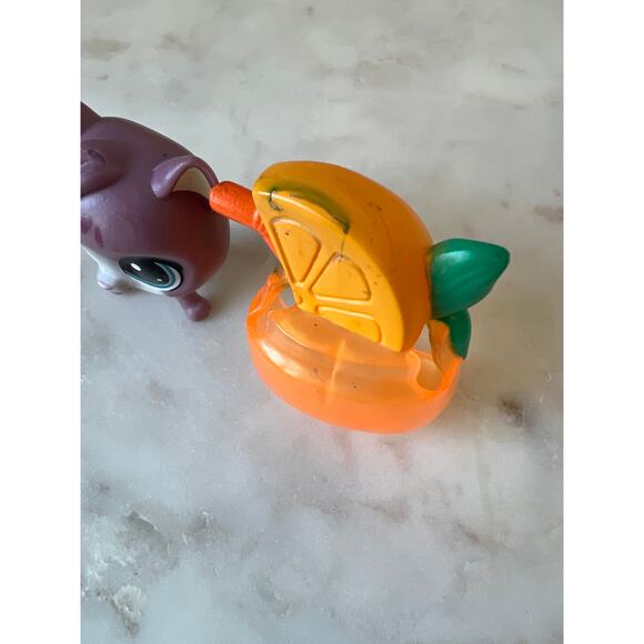 Littlest Pet Shop #4-173 Purple Kitty Cat Orange Hat Thirsty Pets Cooler Crew - Picture 3 of 7